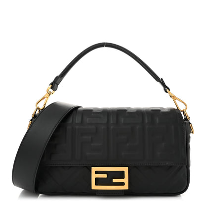 Fendi Nappa FF 1974 Embossed Baguette Black 1 of 11