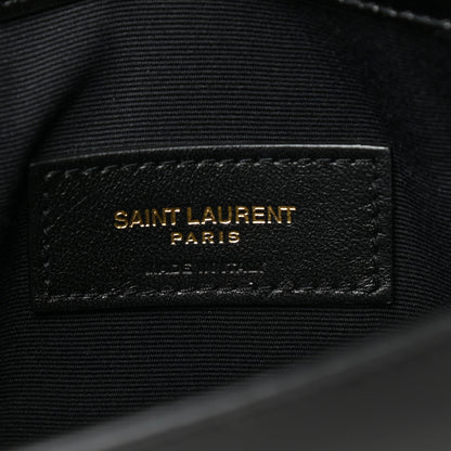 Saint Laurent Smooth Shiny Calfskin Monogram Uptown Pouch Black 7 of 9