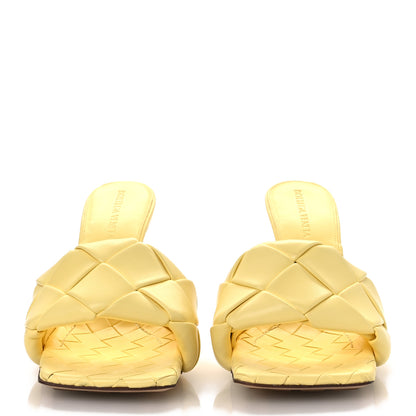 Bottega Veneta Nappa Maxi Intrecciato Lido 90mm Mule Sandals 37 Lemonade 3 of 9