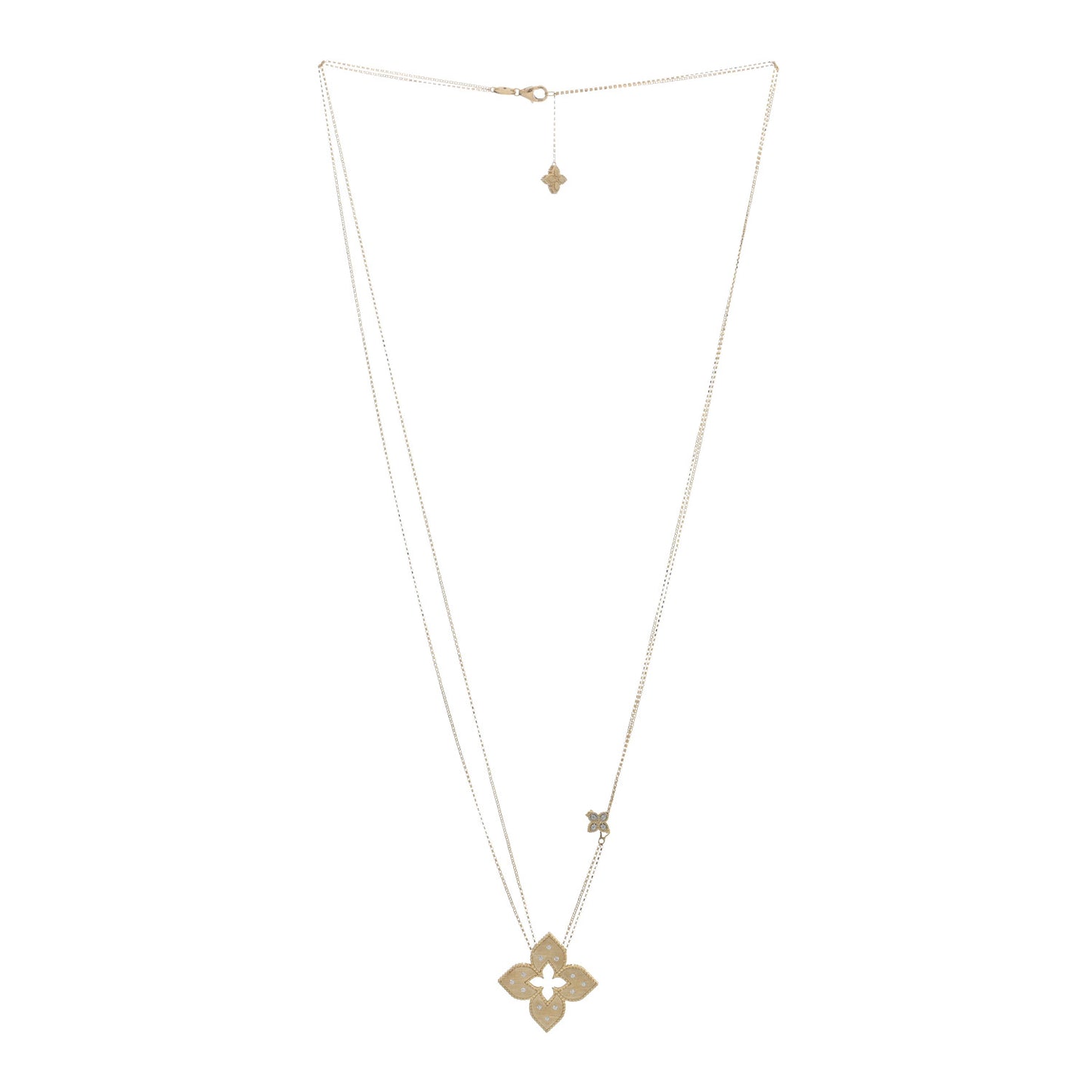 18K Yellow Gold Diamond Large Venetian Princess Pendant necklace