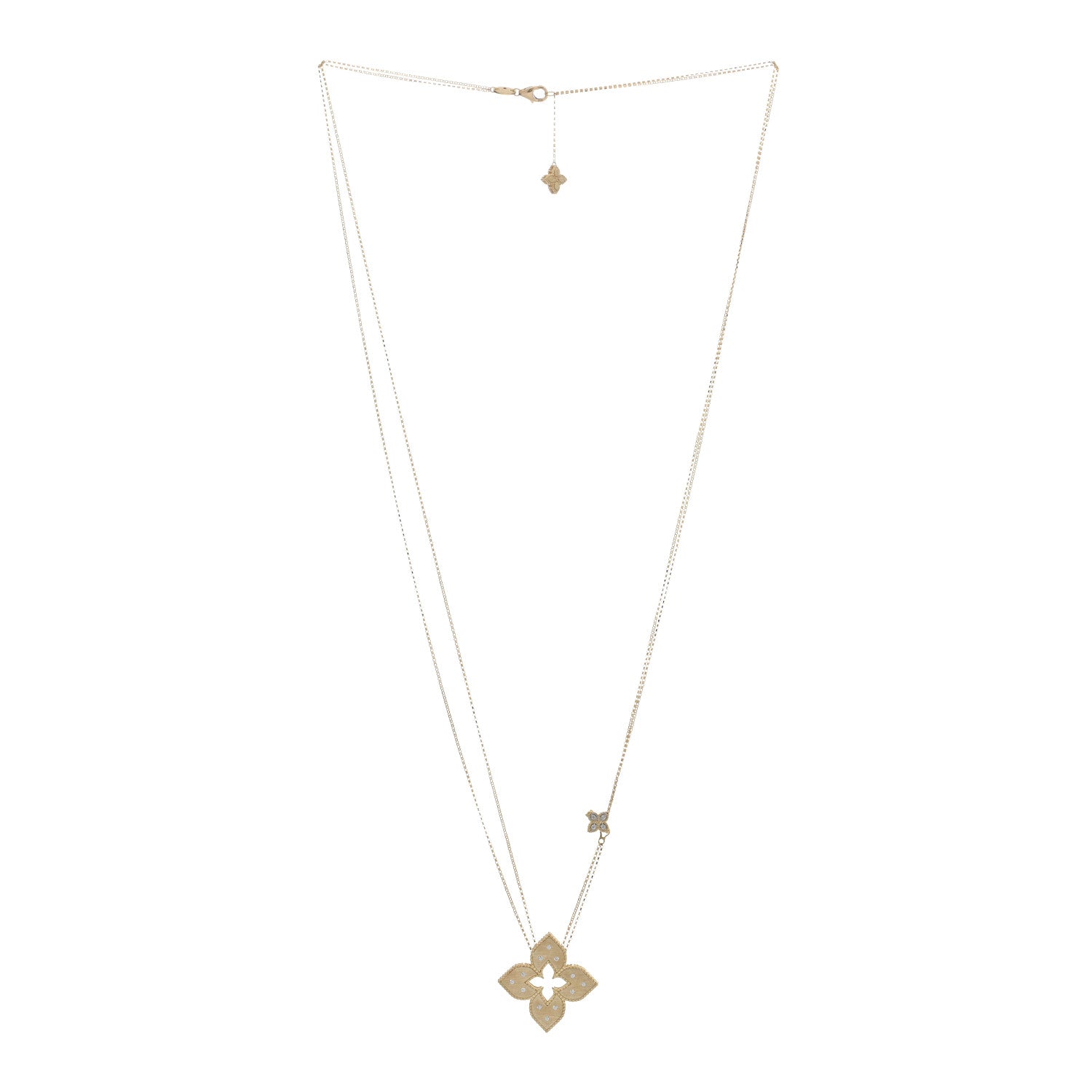 Roberto Coin 18K Yellow Gold Diamond Large Venetian Princess Pendant necklace 3 of 4