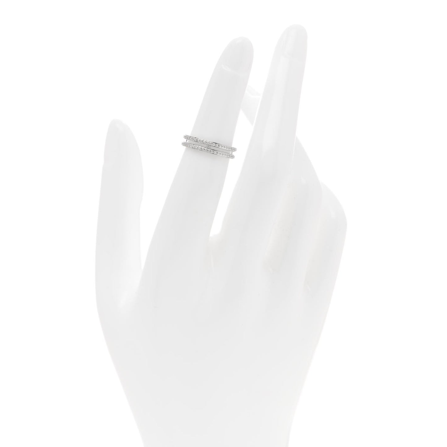18K White Gold Diamond Ariane Wedding Band Ring 47 4.25