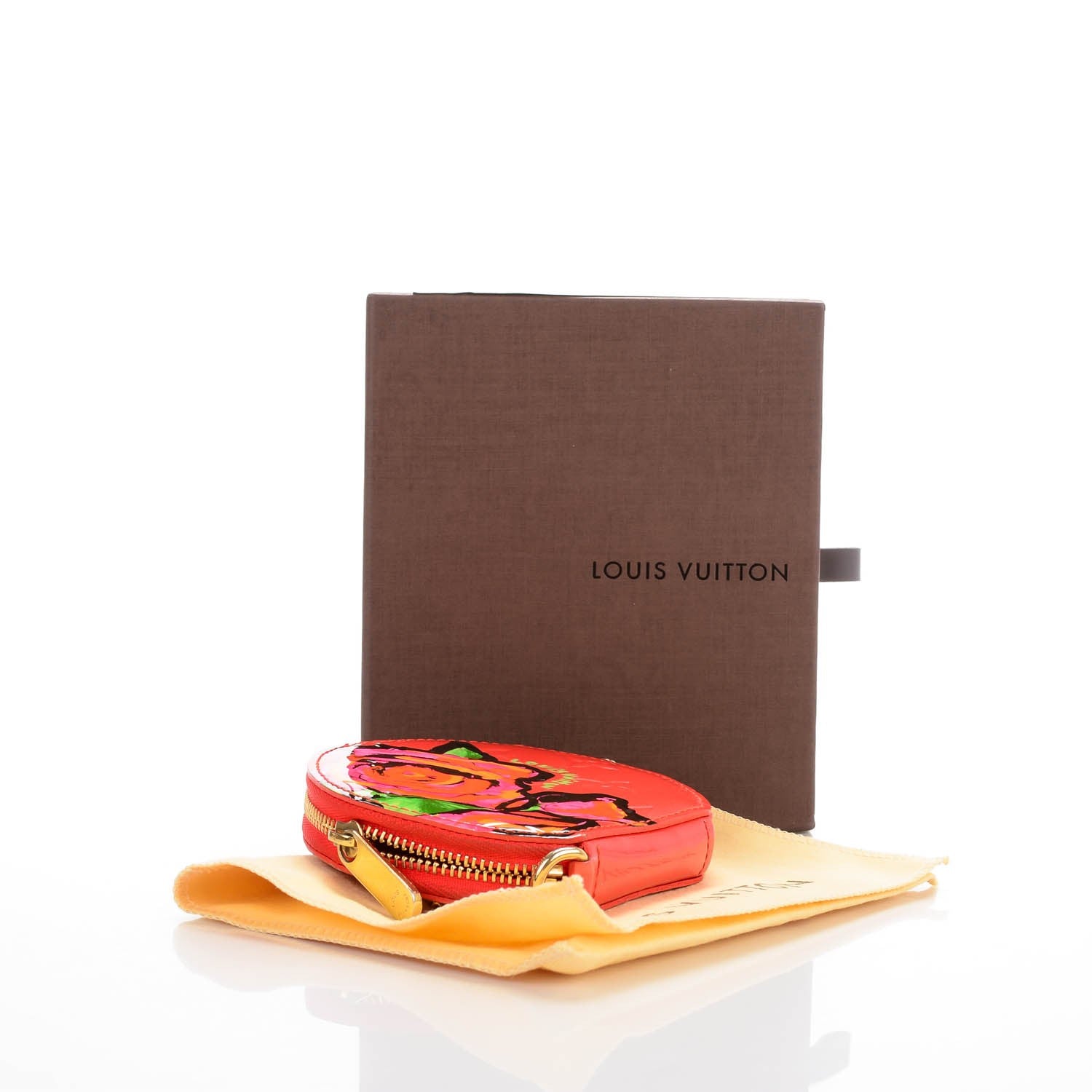 Louis Vuitton Vernis Roses Chapeau Coin Purse Orange Sunset 4 of 7