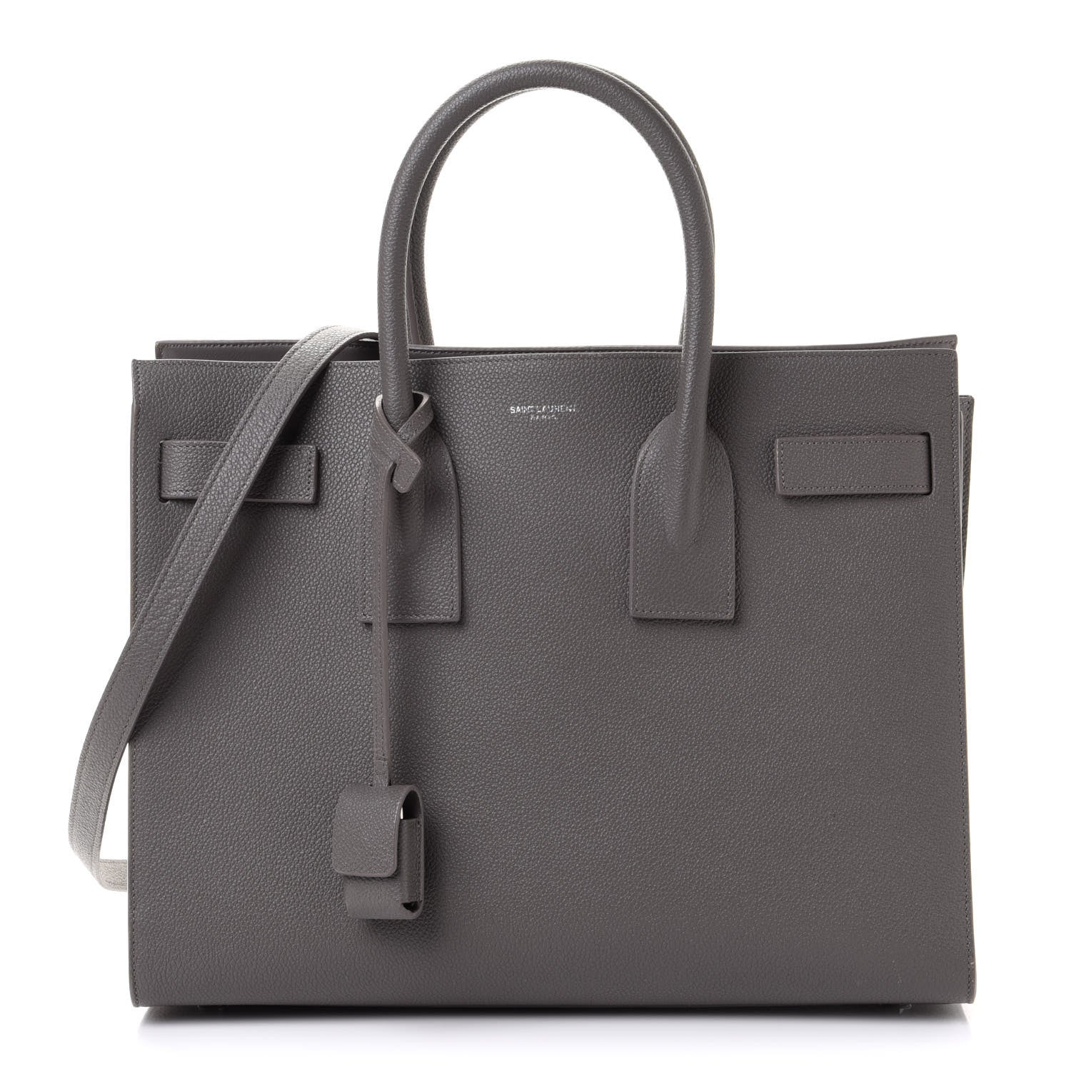 Saint Laurent Grained Calfskin Small Sac De Jour Fog 1 of 11