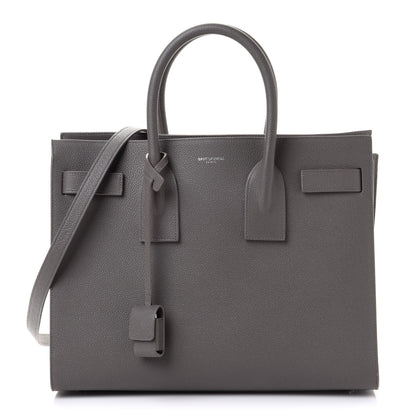 Saint Laurent Grained Calfskin Small Sac De Jour Fog 1 of 11