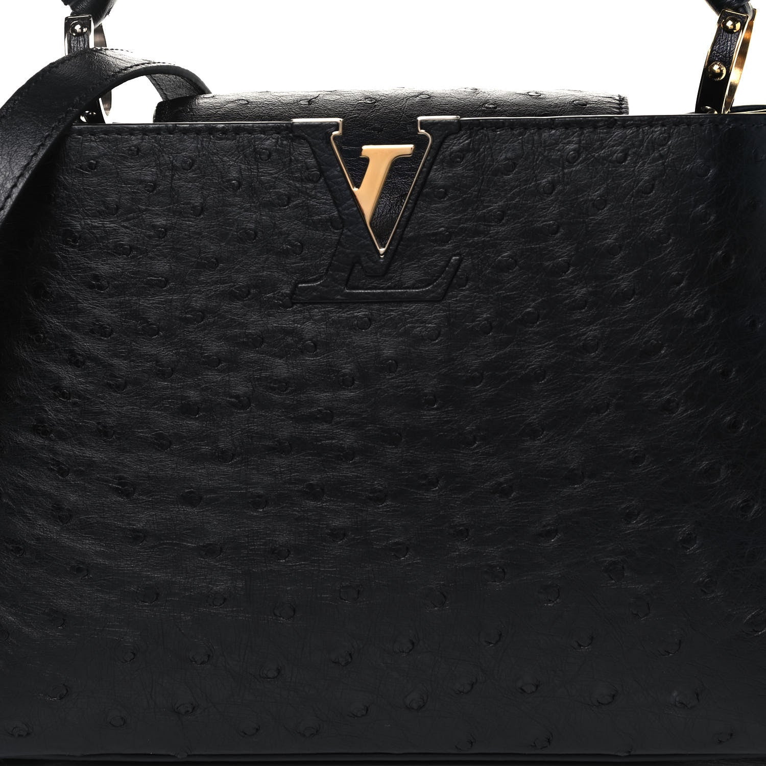 Louis Vuitton Ostrich Capucines MM Black 6 of 9