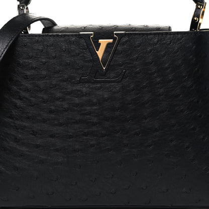 Louis Vuitton Ostrich Capucines MM Black 6 of 9