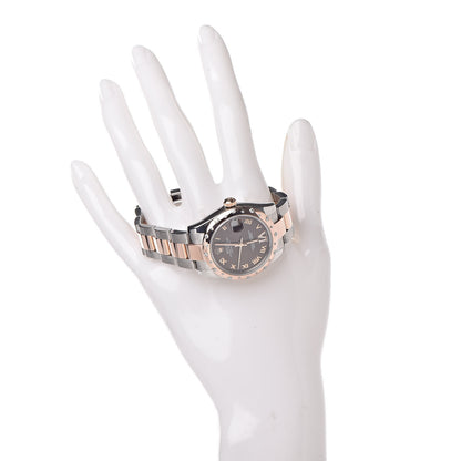 Rolex Stainless Steel 18K Everose Gold Diamond 31mm Oyster Perpetual Datejust Watch Chocolate Roman 178341 2 of 7