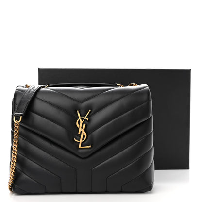 Saint Laurent Calfskin Y Quilted Monogram Small Loulou Chain Satchel Black 11 of 11