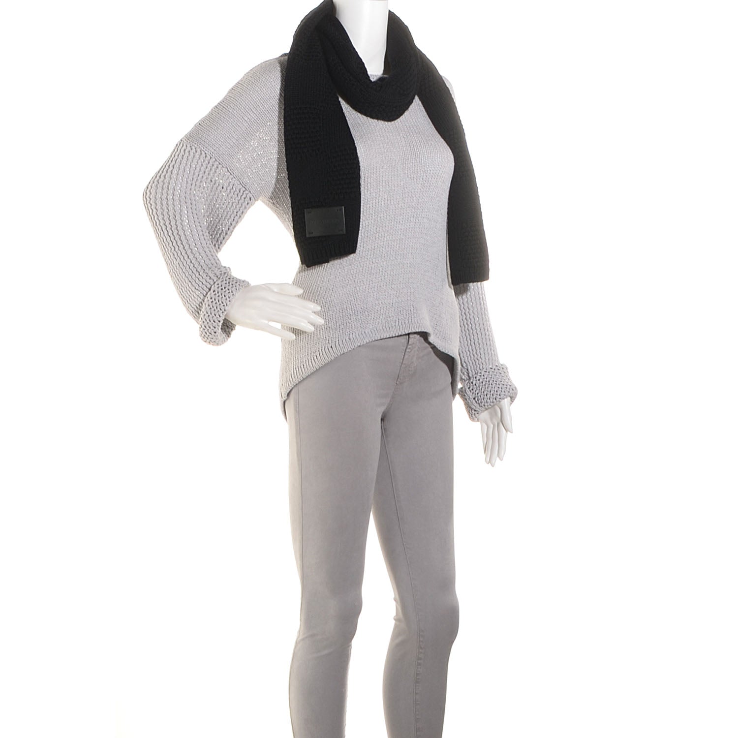 Louis Vuitton Damier Wool Knit Scarf Black 2 of 5