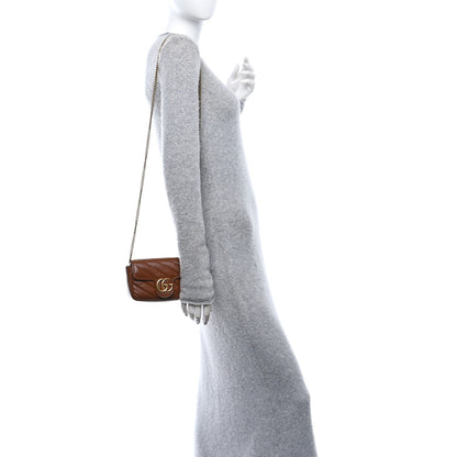 Gucci Azalea Calfskin Matelasse Diagonal Super Mini GG Marmont Shoulder Bag Cuir 2 of 11