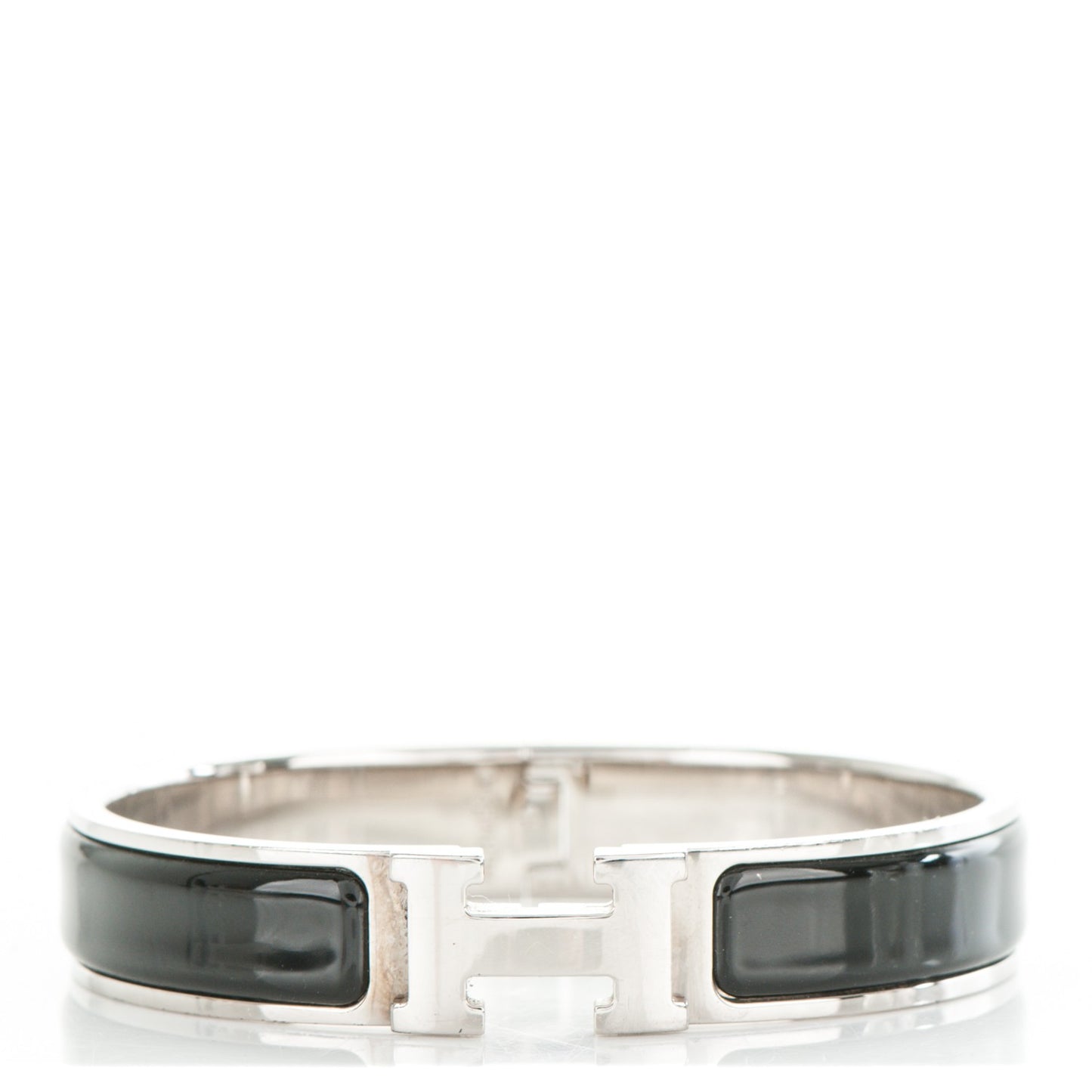 Enamel Narrow Clic Clac H Bracelet GM Black