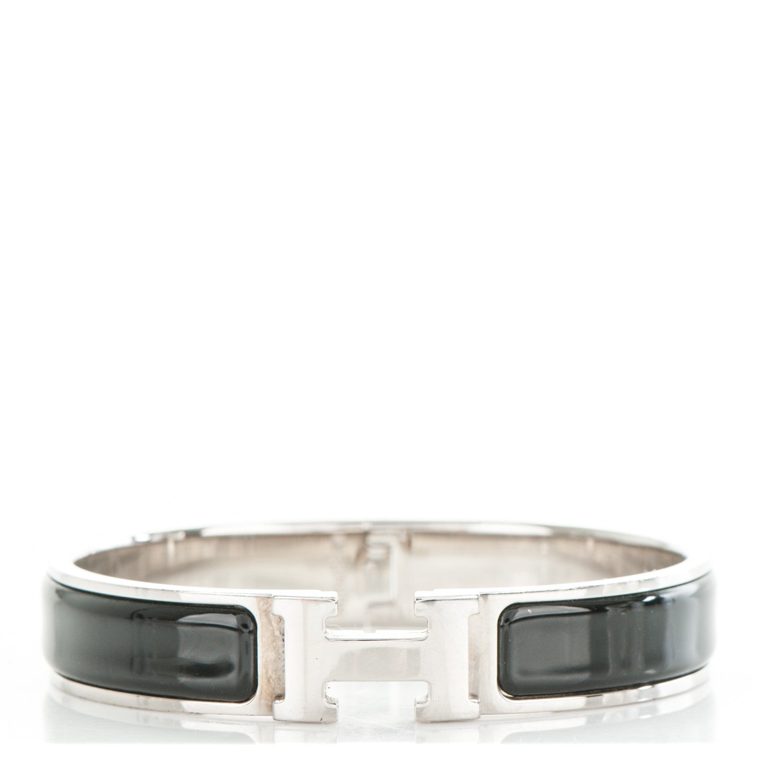Hermes Enamel Narrow Clic Clac H Bracelet GM Black 1 of 5