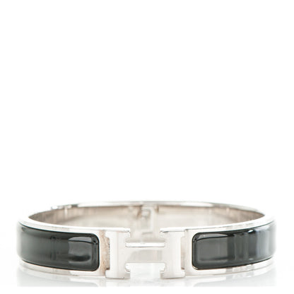 Hermes Enamel Narrow Clic Clac H Bracelet GM Black 1 of 5