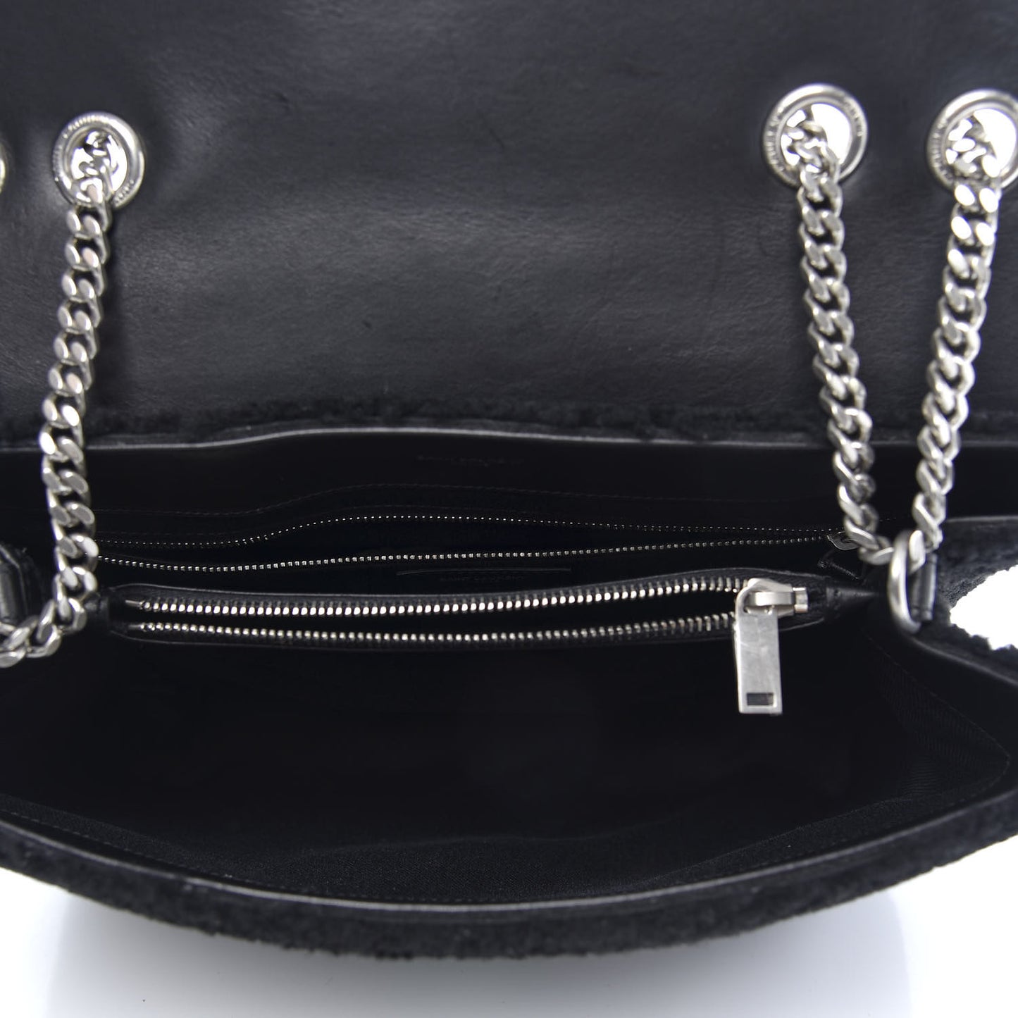 Shearling Medium Loulou Shoulder Bag Black