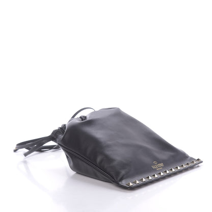 Valentino Garavani Calfskin Rockstud Drawstring Pouch Black 4 of 9