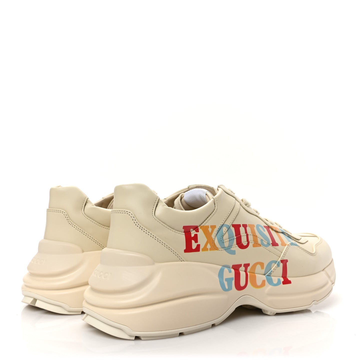 Apollo Calfskin Mens Exquisite Rhyton Sneakers 11 Ivory Multicolor