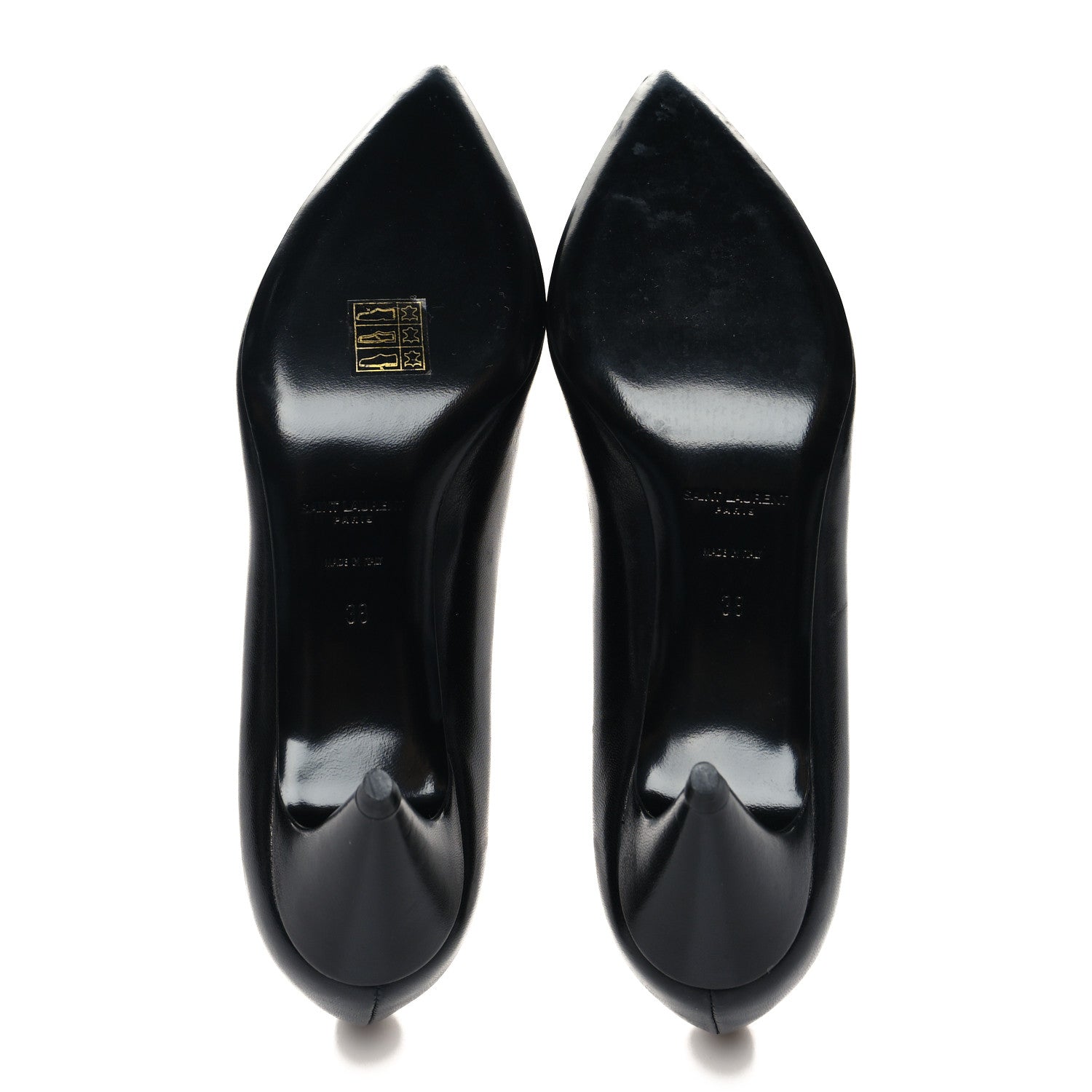 Saint Laurent Calfskin Bow Anais Pumps 38 Black Navy 5 of 10