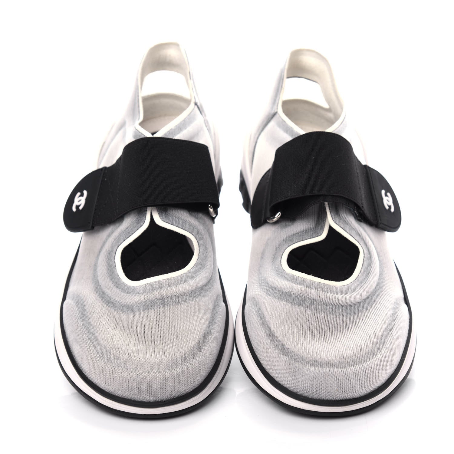 Chanel Mesh Lycra CC Sneakers 38.5 Black 5 of 10