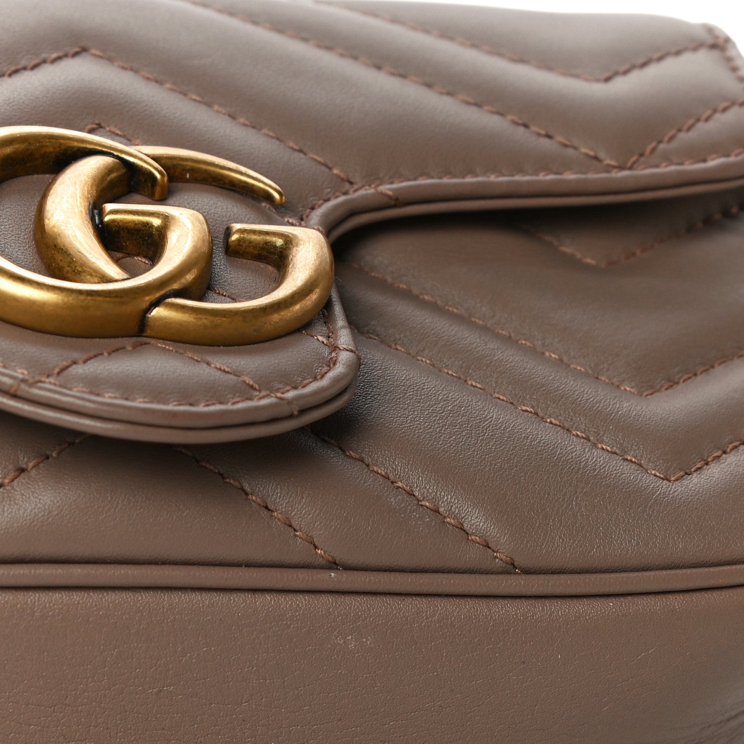 Gucci Calfskin Matelasse Super Mini GG Marmont Shoulder Bag Porcelain Rose 16 of 16