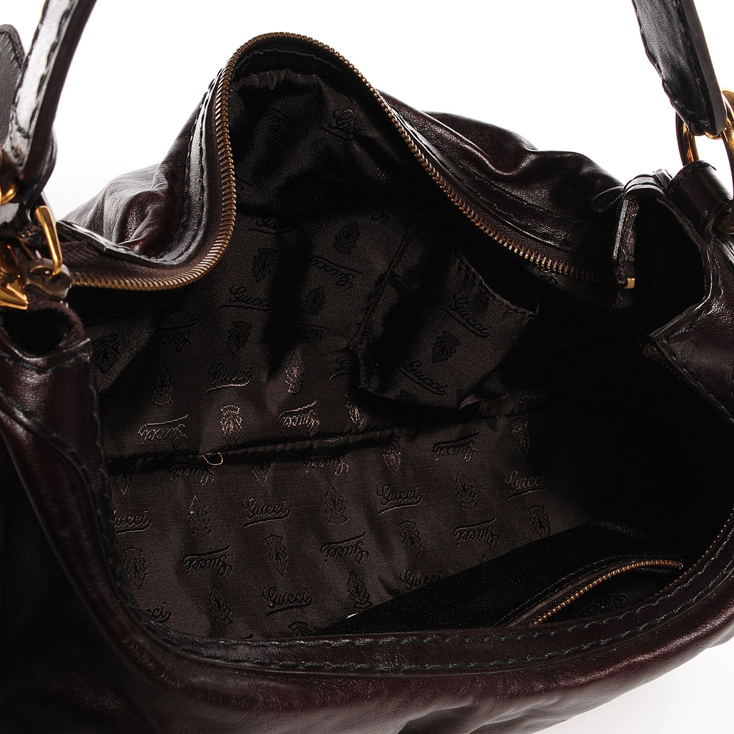 Gucci Leather Medium Jockey Hobo Dark Brown 5 of 7
