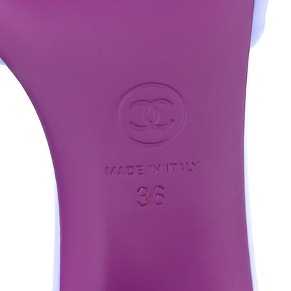 Chanel Patent Calfskin CC Mules 36 Light Purple Dark Purple 6 of 9