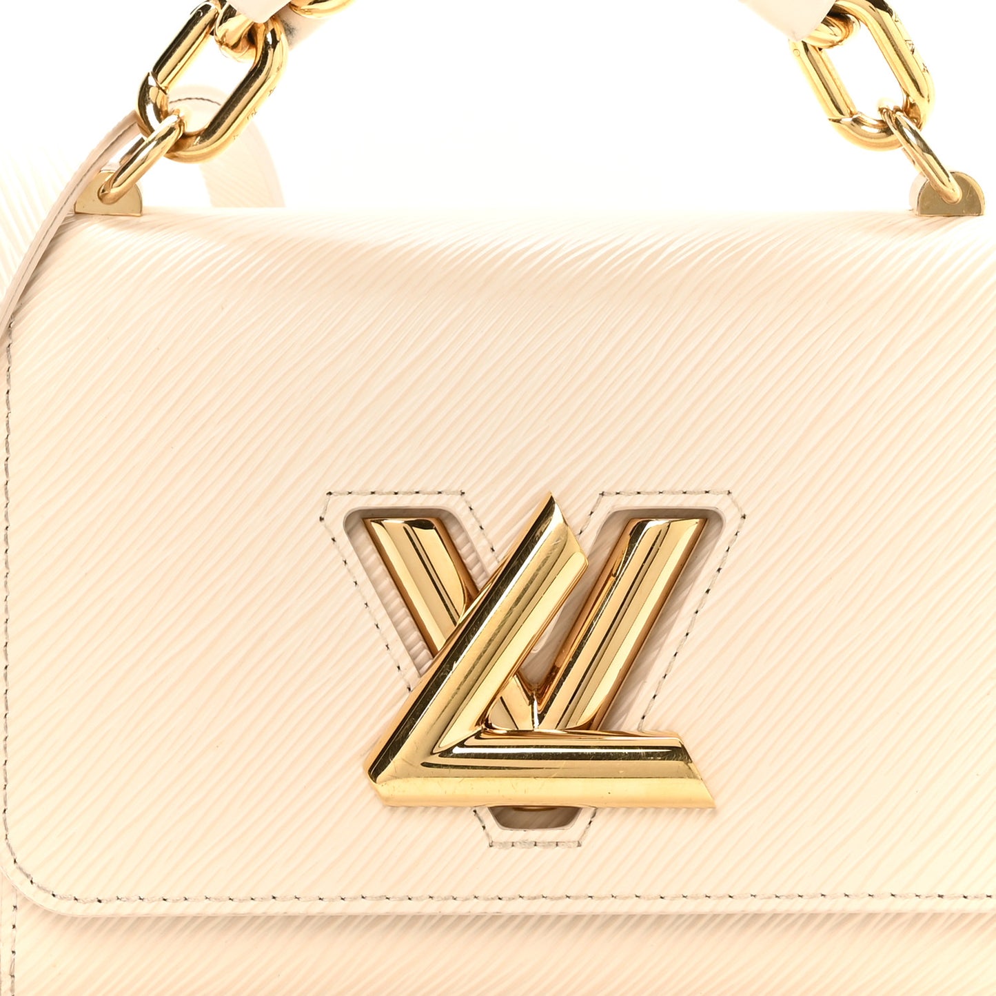 Epi Twist Braided Chain Shoulder Bag PM Quartz White