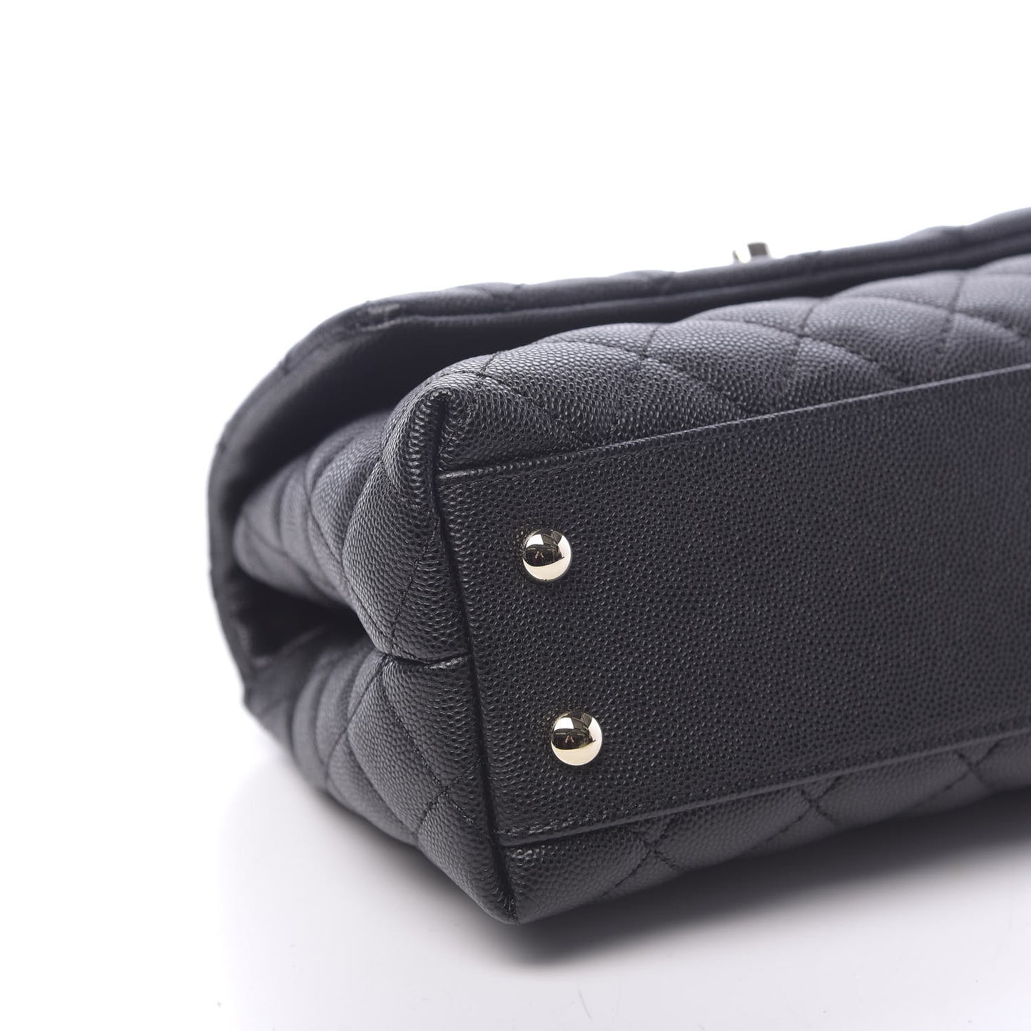 Caviar Quilted Mini Coco Handle Flap Black