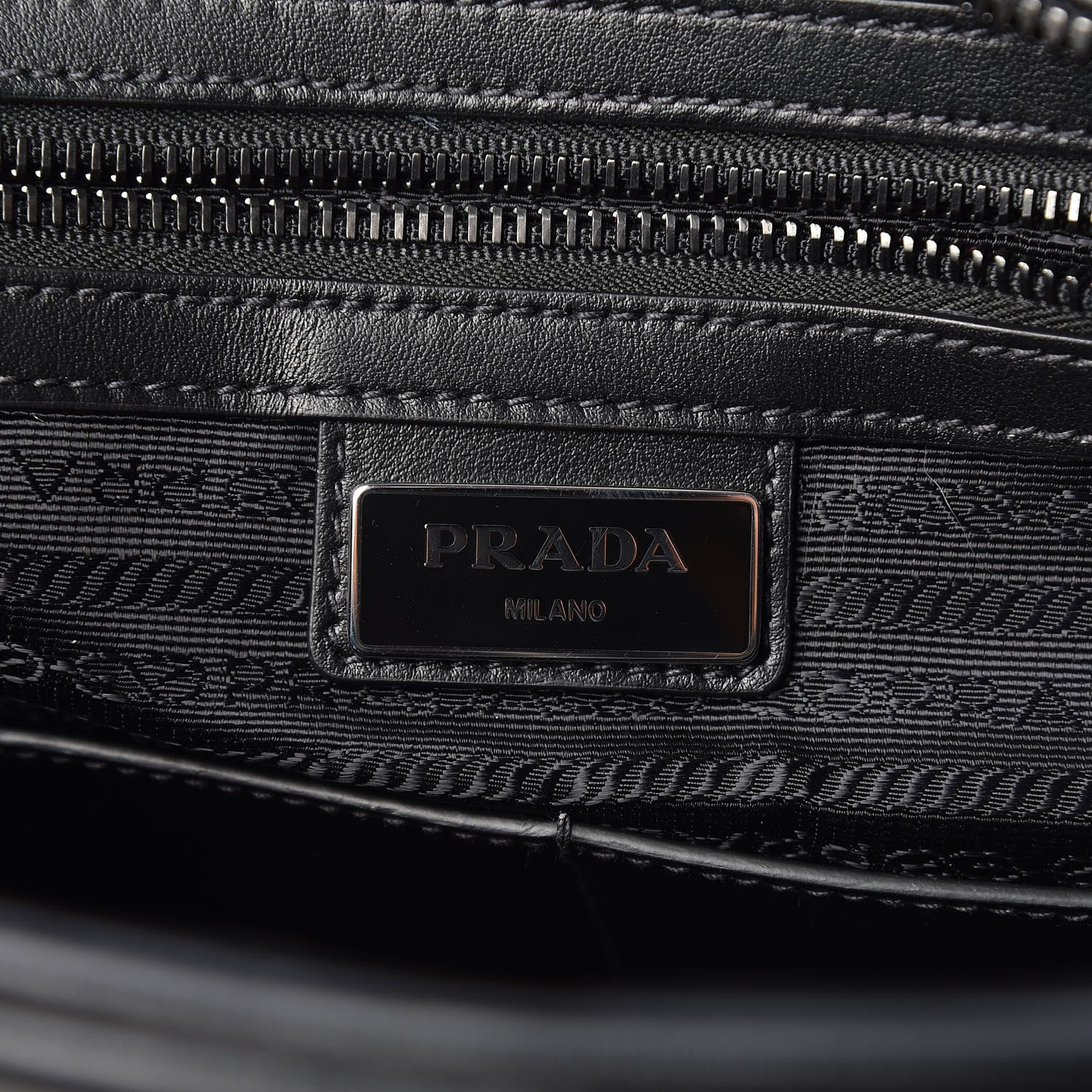 Prada X JAMES JEAN Calfskin Nylon Robot Monkey Flat Messenger Black 6 of 9