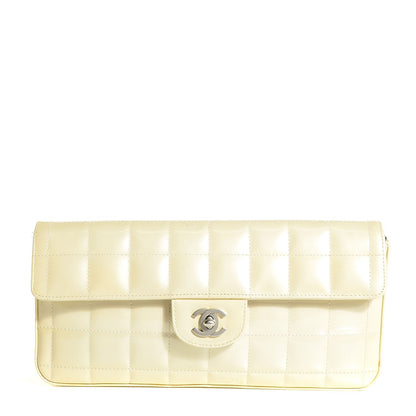 Chanel Patent Quilted East West Chocolate Bar Flap White 1 of 9