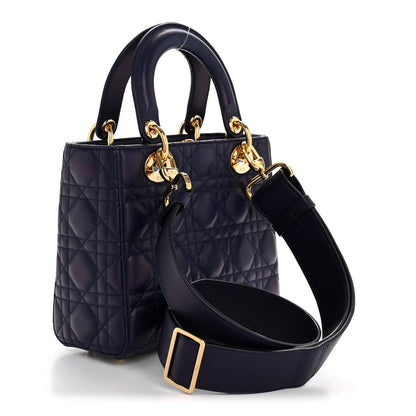 Christian Dior Lambskin Cannage Small Jeweled Owl Lady Dior Blue 3 of 13