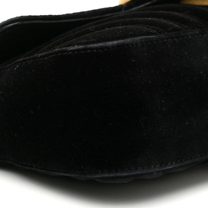 Gucci Velvet Matelasse Mini GG Marmont Shoulder Bag Black 9 of 19