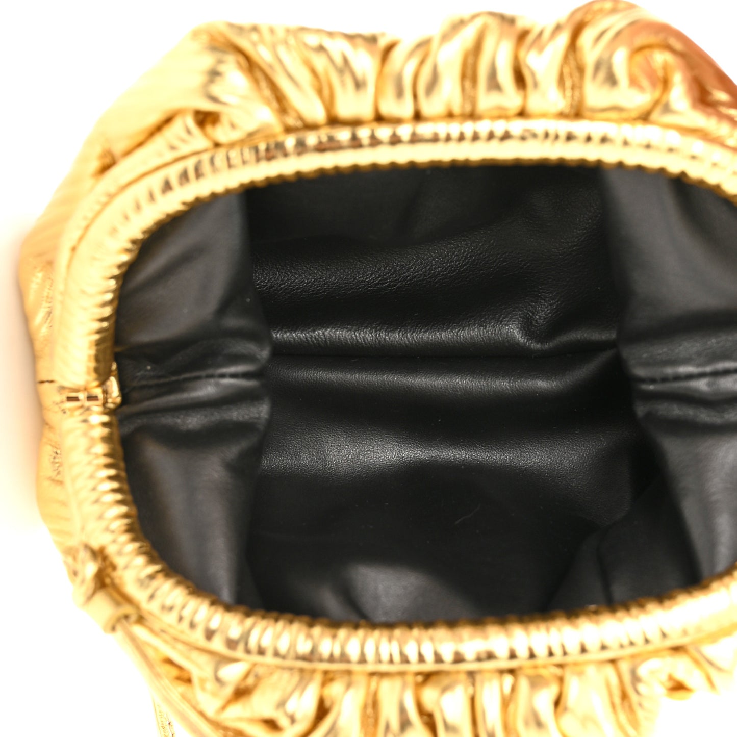 Metallic Bark Calfskin The Mini Pouch Gold