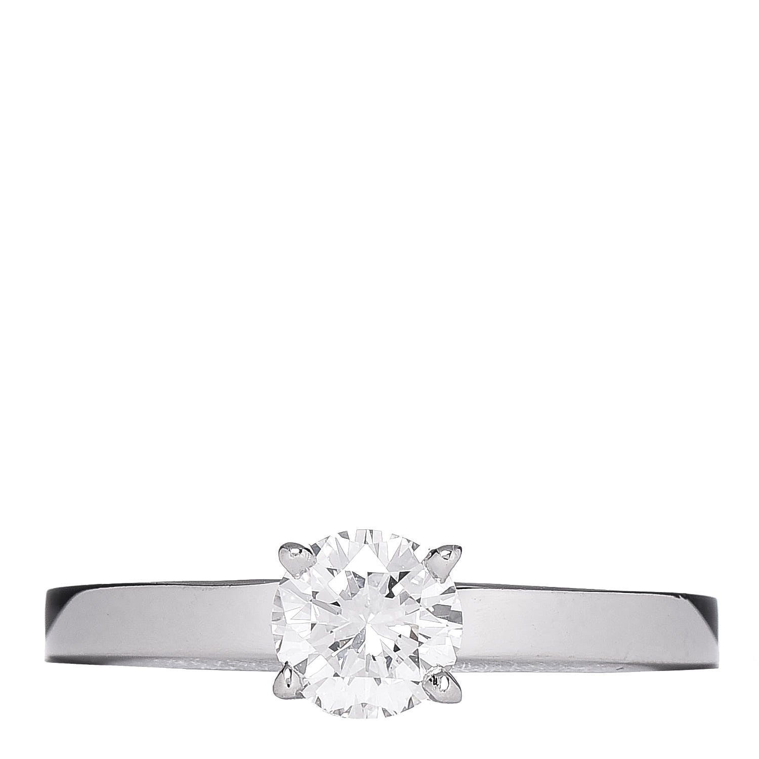 Cartier Platinum .53ct Diamond Solitaire Engagement Ring 48 4.5 1 of 8