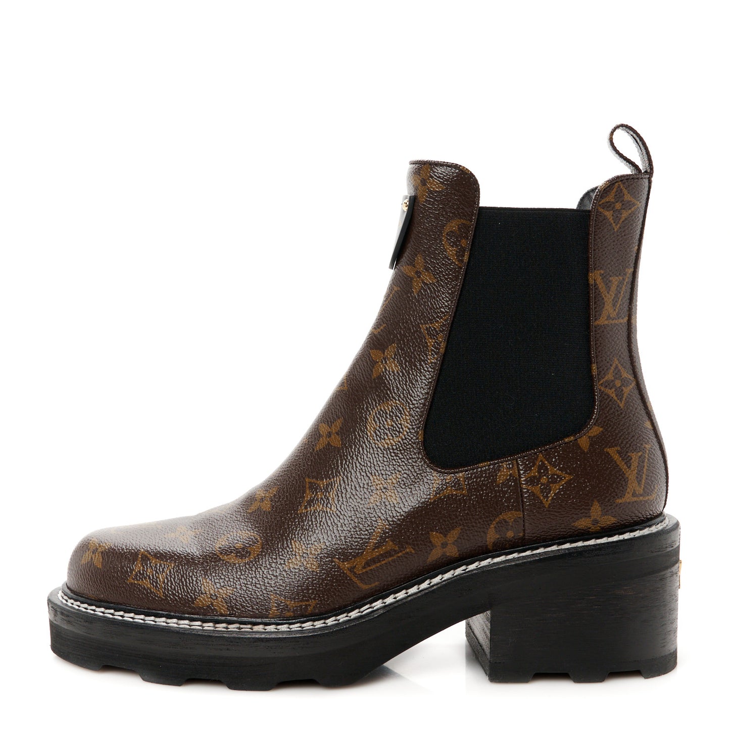 Patent Monogram LV Beaubourg Ankle Boots 41 Black
