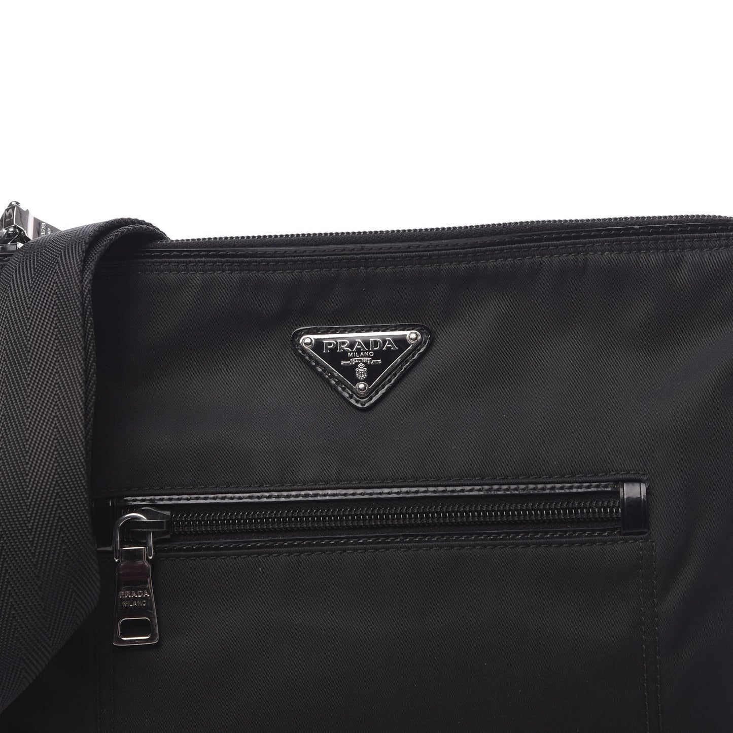 Nylon Vela Flat Messenger Bag Black