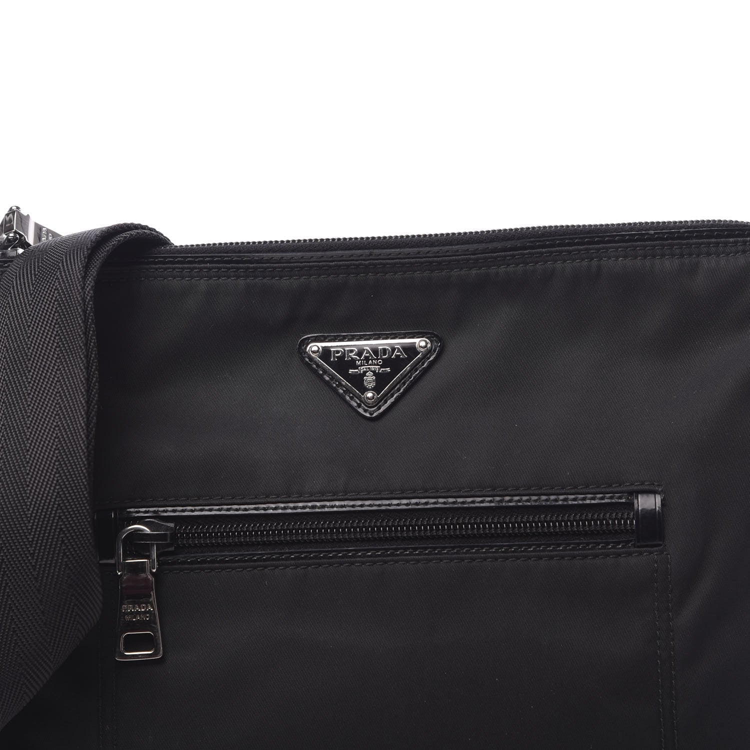 Prada Nylon Vela Flat Messenger Bag Black 8 of 8