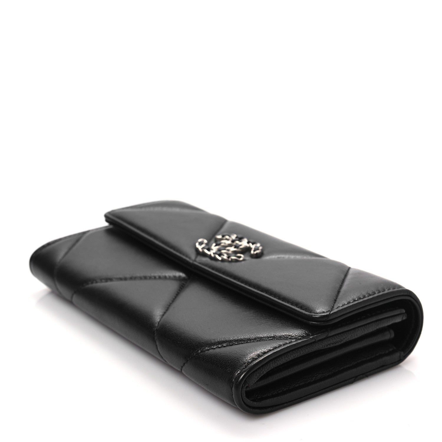 Chanel Lambskin Quilted Chanel 19 Flap Wallet Black 8 of 8