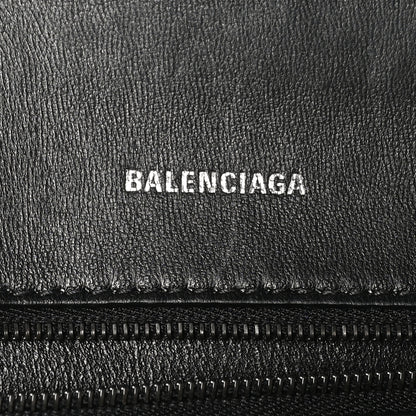 Balenciaga Matte Calfskin Snake Embossed Tonal B Small Hourglass Top Handle Bag Black 6 of 10