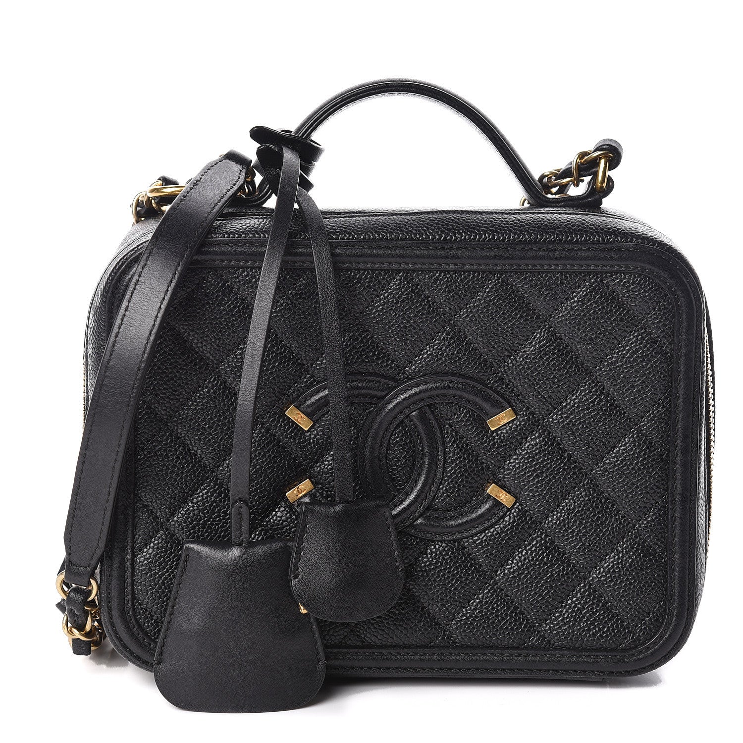 Chanel Caviar Quilted Medium CC Filigree Vanity Case Black 1 of 12