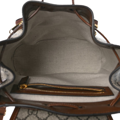 Gucci GG Supreme Monogram Azalea Calfskin Retro Interlocking G Buckle Backpack Beige Ebony Brown Sugar 5 of 9