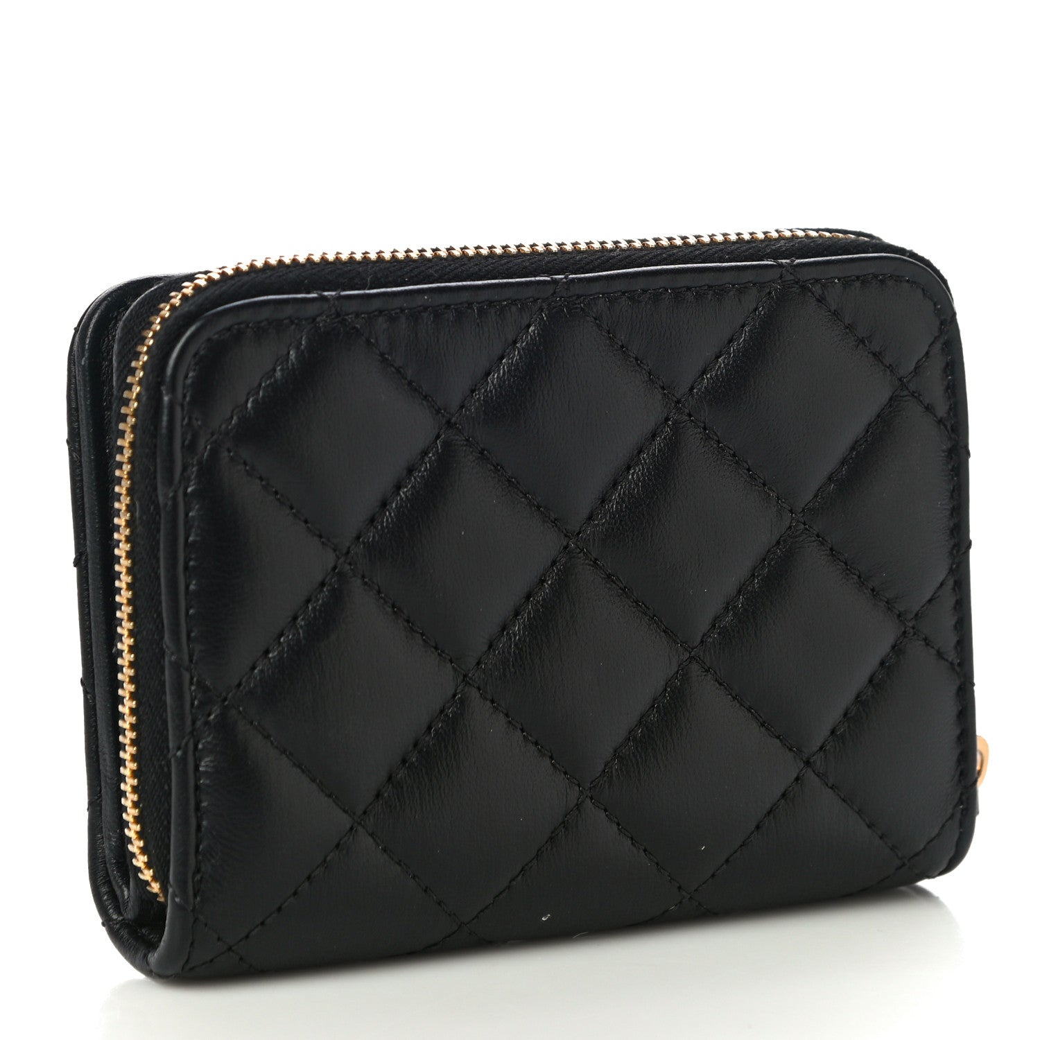 Versace Nappa Quilted Medusa Compact Zip Around Wallet Black 3 of 10