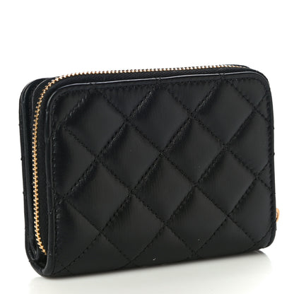 Versace Nappa Quilted Medusa Compact Zip Around Wallet Black 3 of 10