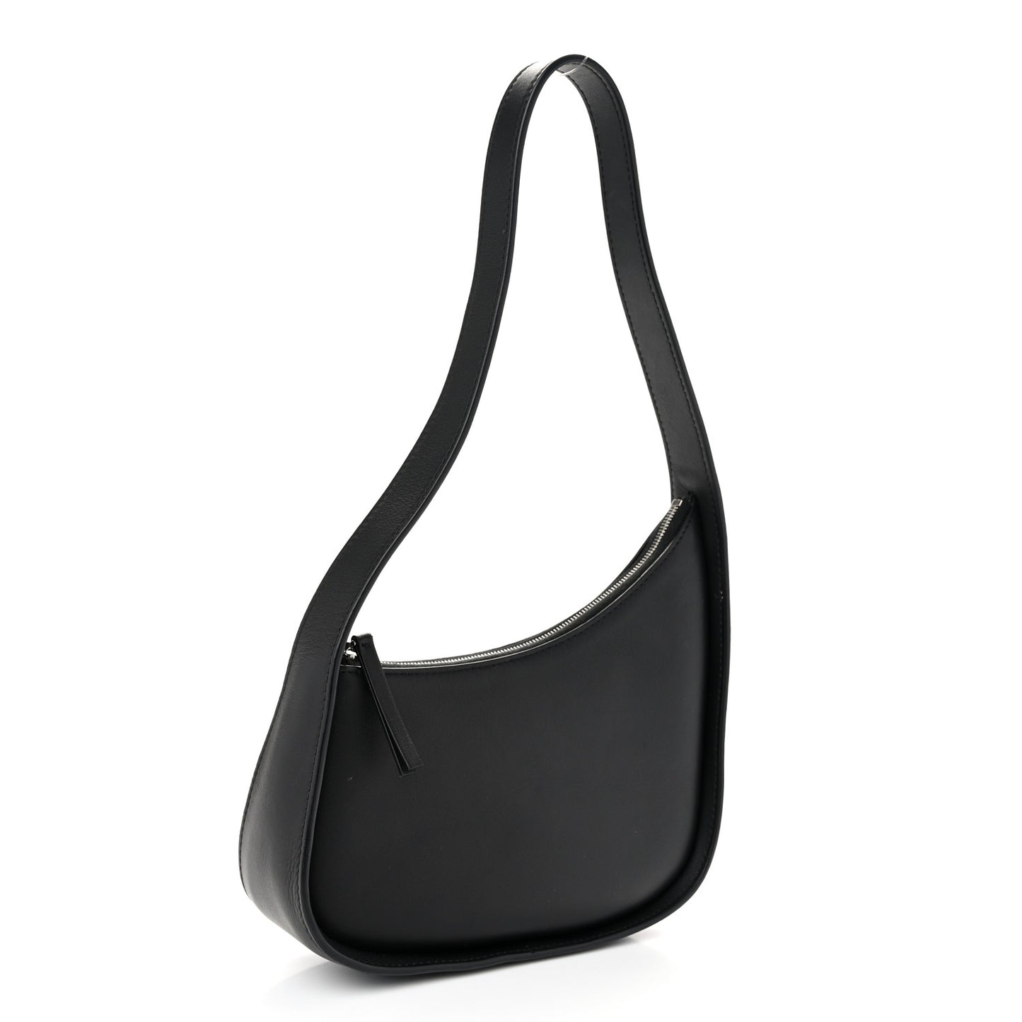 Smooth Calfskin Half Moon Shoulder Bag Black