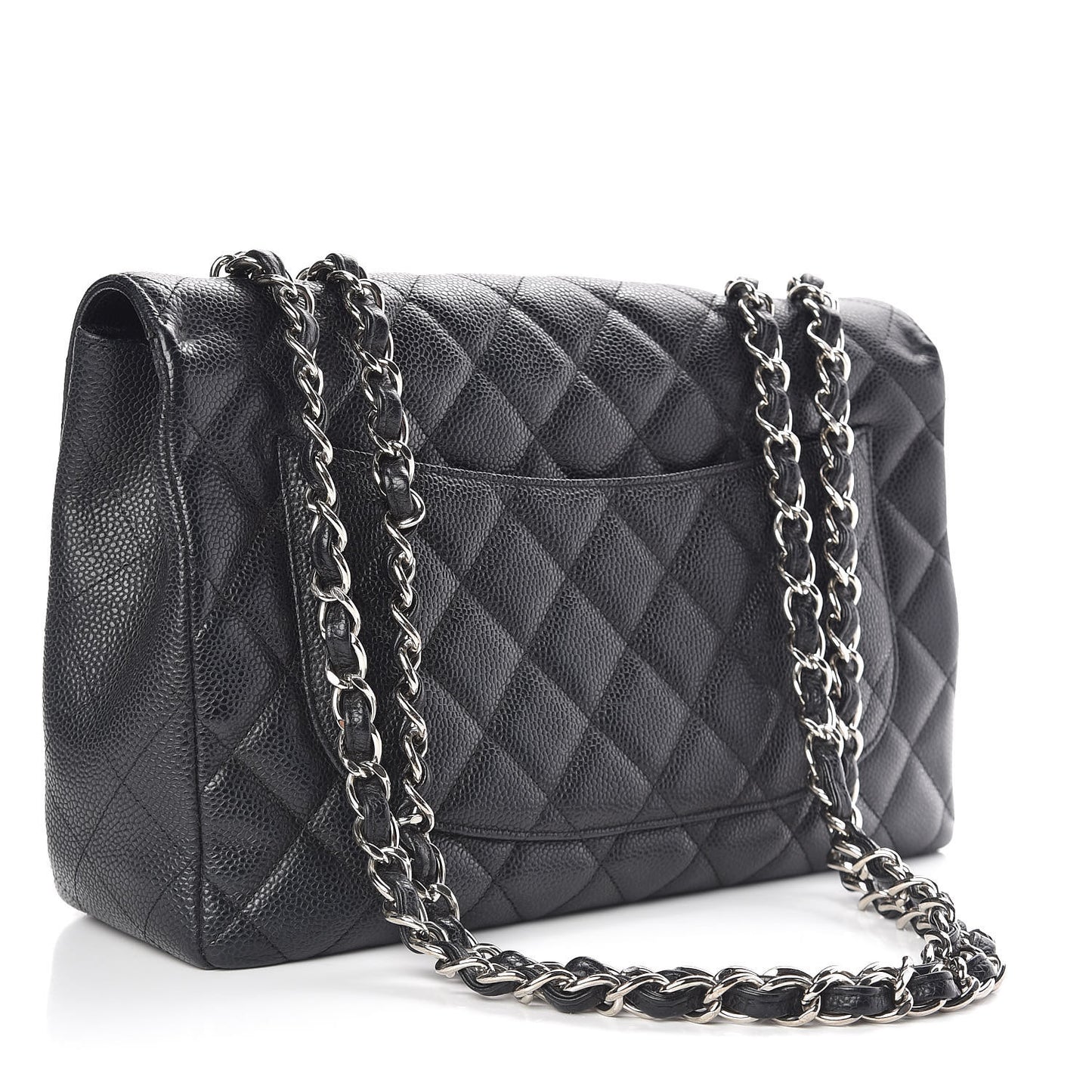 Caviar Quilted Jumbo Single Flap Black