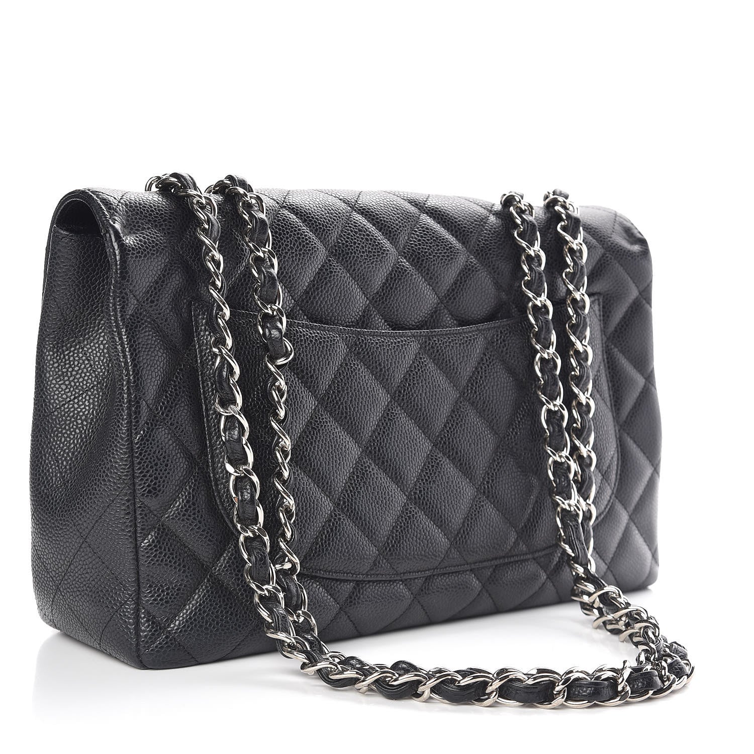 Chanel Caviar Quilted Jumbo Single Flap Black 3 of 10