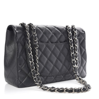 Chanel Caviar Quilted Jumbo Single Flap Black 3 of 10
