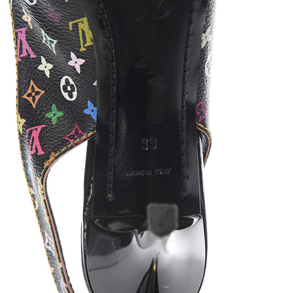 Louis Vuitton Multicolor Slingback Pumps 39 Black 10 of 14