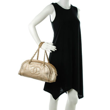 Chanel Metallic Goatskin Medium Luxe Ligne Bowler Tote Gold 2 of 8