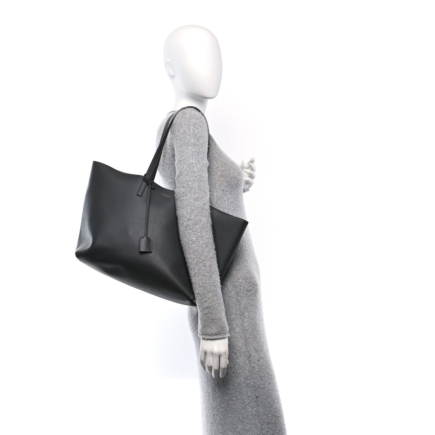 Saint Laurent Calfskin Large Shopping Tote Storm 2 of 12